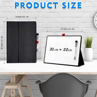 2 x RAW Customer Returns iNenya - Magnetic Small Whiteboard, Small Portable White Board with Stand, Wipeable Mini Whiteboard for Desk, Blackboard, Desk - Includes 1 Marker with Eraser, Black, 31cm x 22cm A4  - RRP €44.36