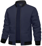 1 x RAW Customer Returns TACVASEN Bomber Jacket Men s Summer Casual Jacket Bomber Blouson Casual College Jacket Spring Jacket Sport Jacket L, Navy Blue  - RRP €47.38