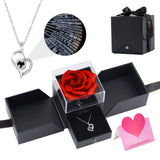 1 x RAW Customer Returns Gifts for Women Real Rose with Heart Necklace Women 100 Languages I Love You Preserved Rose Jewelry Gift Box for Her Women Girlfriend Mom Gifts Valentine s Day Mother s Day Birthday - RRP €18.14