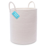 1 x RAW Customer Returns OrganiHaus Storage Basket - Basket for Toys - Laundry Basket Woven from Cotton with Handles - Towel Basket for Bathroom - Storage Basket Woven for Living Room 38x45cm - Off-Off-White - RRP €30.48