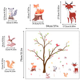 24 x Brand New Wall sticker children s room, wall sticker forest animals, wall sticker tree branch decoration, self-adhesive wall sticker baby room for little boy, girl squirrel  - RRP €489.6