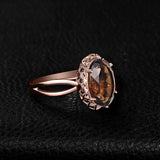 1 x RAW Customer Returns JewelryPalace Oval 5.7ct Real Smoky Quartz Solitaire Ring Women, Giant Gemstone Jewelry Set, Ring Silver 925 Women s Ring Stone, Cocktail Ring Silver 925 Silver Rings Women Rings Women Rose Gold 60 - RRP €33.49