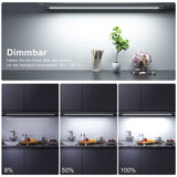 1 x RAW Customer Returns WOBANE under cabinet light kitchen LED dimmable, bright light bar with contactless sensor, LED kitchen lighting under cabinet, cold white under cabinet lighting for cupboard, shelves, workbench, black, 6000K, 60cm - RRP €30.24