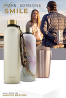 1 x RAW Customer Returns MAMEIDO stainless steel drinking bottle 750ml, 500ml 1l - leak-proof thermos bottle, suitable for carbon dioxide, BPA free, insulated bottle 12h hot 24h cold White Marble Gold, 0.75l  - RRP €29.99