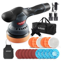 1 x RAW Customer Returns AUTIWOZ battery polishing machine, wireless polishing machine set with 2 x 12V batteries, car polishing machine buffer with 9mm orbital 125mm polishing pad, for car care waxing - RRP €66.29