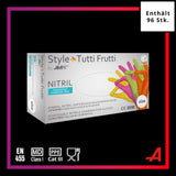 1 x RAW Customer Returns AMPri nitrile gloves, colorful, color mix, 96 pieces box, size S, powder-free, style tutti frutti by Med-Comfort Nitrile disposable gloves, disposable gloves in sizes XS, S, M, L, XL - RRP €8.38