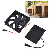 1 x RAW Customer Returns 3W Solar Panel Fan Solar Powered Exhaust Fan Kit for Chicken Coops Greenhouses Sheds Animal Houses - RRP €13.76