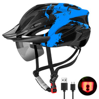 1 x RAW Customer Returns RaMokey bicycle helmet adults with light, bicycle helmet, city helmet urban bicycle helmet for men and women with removable magnetic protective goggles visor, bicycle helmet with 18 ventilation channels 57-62cm - RRP €36.99