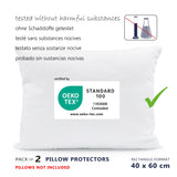 1 x RAW Customer Returns Twillie cushion cover waterproof 40x60 cm set of 2 pieces - Aegis - ko-TEX certified. Pillow protector with zipper Pillow protector cover Breathable, Hypoallergenic, Anti-mite, Antibacterial - RRP €20.93