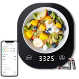 1 x RAW Customer Returns arboleaf kitchen scale black 10kg 0.5g with app, digital kitchen scale Bluetooth with nutritional analysis and tare function, made of 3mm tempered glass, LED display clear vision - RRP €25.99