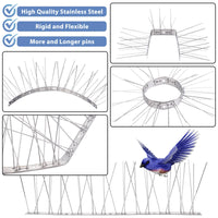 1 x RAW Customer Returns Bynccea Bird Repellent Stainless Steel Pigeon Repellent Spikes, Durable Bird Spikes Fence Spikes Bird Deterrent Spikes for Anti-Crows, Seagulls and Small Birds 1 Meter  - RRP €26.4