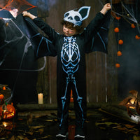 1 x RAW Customer Returns IKALI Children s Skeleton Costume Glow in the Dark Halloween Scorpion Bones Boys Girls Skull Ghost Outfit 7-8 Years - RRP €23.5