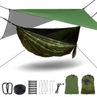 1 x RAW Customer Returns Hammock with mosquito net and 3m 3m tarpaulin travel camping hammock outdoor hammock 240kg load capacity ultralight breathable for outdoor, hiking, 290cm x 140cm - RRP €44.06