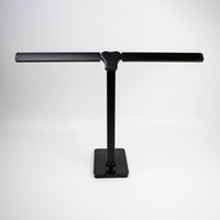 1 x RAW Customer Returns SOLMIRA Double Desk Lamp with USB Charging, 76 LEDs, Black, CE and RoHS Certified - RRP €12.99