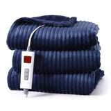 1 x RAW Customer Returns CAROMIO Heated Blanket with Automatic Switch-Off Electric Heating Blanket Cuddly Blanket 180x130cm 6 Heat Settings, Fluffy Heating Blanket with Overheating Protection, 10 Hour Timer, Washable, T V S D GS Tested, Blue - RRP €24.19