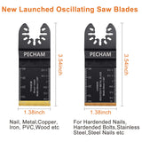 1 x RAW Customer Returns PECHAM 23-piece multitool saw blades, carbide carbide, titanium oscillating saw blades, mixed kit for hard material, metal steel nails bolts screws, fit most oscillating tools - RRP €30.59