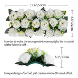 1 x RAW Customer Returns BLOSMON Roses Artificial Flowers Wedding Decoration Artificial Flowers 2 Pcs White Rose  Wedding Artificial Flower Decoration Silk Flowers Bouquet Arrangement For Home Baby Shower Table Centerpiece Decoration - RRP €35.18