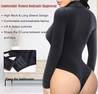 1 x RAW Customer Returns KUMAYES Shapewear Women s Slimming Body Shaping Underwear Shaping Bodysuit Shaping Sheath Women s Long Sleeve Black, XL  - RRP €27.99