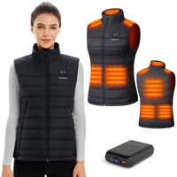 1 x RAW Customer Returns HILLSLTR Heated Vest, Women s Heated Vest with 16000mAh 7.4v Power Bank, Heated Vest with 8 Heating Zones, Lightweight Thermal Vest with 3 Temperatures for Outdoor Activities - RRP €89.99