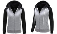 1 x Brand New SwissWell fleece jacket women s hoodie with hood sweat jacket warm basic hooded jacket with zipper casual hoodie plush jacket women s winter jacket for women black light gray - RRP €45.7