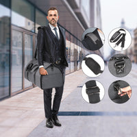 1 x RAW Customer Returns Syeeiex Convertible Travel Garment Bag, 60 Unisex 2-in-1 Garment Bag Suit Bag, Carry On Garment Bag with Shoulder Strap, Waterproof Garment Bag Hanging Case Suit Bag Travel Bag - Dark Grey - RRP €45.99