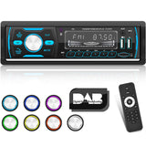 1 x RAW Customer Returns 1 Din DAB Car Radio with Bluetooth - FM AM RDS Radio - 7 Color Buttons Lights USB U Disk AUX 32G TF Card - RRP €50.4