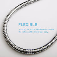 1 x RAW Customer Returns OFFO shower hose 4m, stainless steel replacement high pressure shower pipe kink protection shower hose for bathroom fittings nickel-gray - RRP €15.37