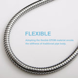 1 x RAW Customer Returns OFFO shower hose 4m, stainless steel replacement high pressure shower pipe kink protection shower hose for bathroom fittings nickel-gray - RRP €15.37