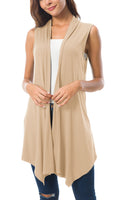 1 x RAW Customer Returns Urban GoCo Women s Sleeveless Draped Cardigan Vest Small, Apricot  - RRP €23.86