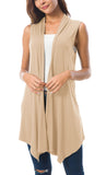 1 x RAW Customer Returns Urban GoCo Women s Sleeveless Draped Cardigan Vest Large, Apricot  - RRP €23.86