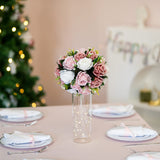 1 x Brand New BLOSMON Artificial Wedding Flower Decoration Roses 10 Pieces Dusty Rose Artificial Flower Ball for Table Runner Decoration Fake Flowers Bouquet with Base Home Party Living Room Decoration - RRP €82.98