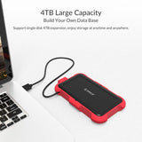 1 x RAW Customer Returns Orico 2.5 USB 3.0 Portable Hard Drive Enclosure for 9.5mm 7mm SATA III SSD and HDD Compatible with Windows, Mac, Linux, PS4 and More - Black and Red - RRP €18.95