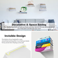 1 x RAW Customer Returns Sheeliy Invisible Bookshelf, Floating Bookshelf, Invisible Shelves for Books, Floating Shelves Wall for Bedroom, Floating Bookshelf Metal Stable for Office, Kitchen, Set of 4 - RRP €29.99