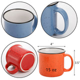 3 x Brand New Lyellfe 6 Pack Ceramic Coffee Mugs, 450ml Campfire Camping Mug, Speckled Cup for Tea, Coffee and Hot Chocolate, Campfire Gift Mug for Camper Lovers and Friends, 6 Colors - RRP €51.42