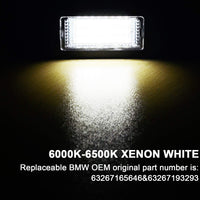 1 x RAW Customer Returns WinPower LED Car License Plate Lights License Plate Lamp 3582 SMD with CanBus no error 6000K Xenon Cold White for E39 E60 E90 E91 E92 E87 F10 etc., 2 Pieces - RRP €22.99