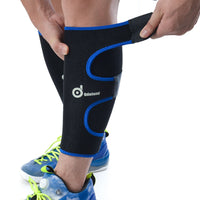 1 x RAW Customer Returns Odoland Calf Bandage Muscle Fibre Tear, Adjustable Calf Support Sports Calf Compression Stockings without Foot Calf Compression, Shins - 1 Pair Blue - RRP €20.4