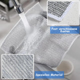 13 x Brand New qingmeng Pack of 10 multi-purpose wire dishcloths, dishwashing cloths with 4 hooks and 2 wire brushes for wet and dry, dishcloths, wire dishwashing cloths, cleaning cloths, kitchen cloths for pans, pots, stoves - RRP €265.2