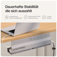 1 x RAW Customer Returns Cable duct desk gray set of 2 - stainless steel cable management desk cable duct with 5 cable cutouts - easy to install cable organizer - cable holder from Desktronic - RRP €32.99