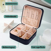 1 x Brand New GERUI Jewelry Storage Box in Two Packs, Portable Travel Jewelry Storage Leather Mini Travel Jewel Box Ring Earrings Necklace Bracelet Women Jewelry Storage Pink Navy  - RRP €20.4