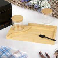 1 x RAW Customer Returns Viking Factory Large Bamboo Box Tray Set with Combination Lock, Premium Removable Tray, and All Accessories 27 18 15CM Black  - RRP €68.84