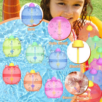 6 x Brand New PLLYPE 12 Pack Water Bombs Reusable Magnet, Reusable Water Balloons, Colorful Mixed Water Ball, Magnetic Self-Closing Water Bombs for Outdoor, Water Park, Summer Party - RRP €96.78