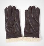 1 x Brand New YISEVEN Women s Winter Sheepskin Lambskin Leather Gloves Mittens Wool Cuffs Driving Heated Warm Thick Fur Sherpa Lined Merino Soft Wool Lining Furry, Wine Red M - RRP €37.99