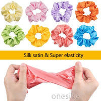 1 x RAW Customer Returns 40 Pieces Elastic Hair Bands Ropes in Satin, Silk and Straight Satin Hair Scrunchies Elastic Hair Ties Ponytail Holder Headbands for Women Girls, 40 Colors - RRP €11.03