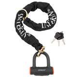 1 x RAW Customer Returns INTEKIN bicycle chain lock made of 10mm hardened steel, 100cm long motorcycle lock bicycle lock chain with U-lock set, high security lock for e-bike, motorcycle, scooter, e-scooter - RRP €46.38