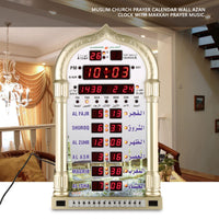 1 x RAW Customer Returns Muslim Islamic Azan Praying Clock Mosque Digital Prayer Time Alarm Reminder Automatic Wall Clock with Smart Remote Control for Home, Masjid, Ramadan Gift EU Plug  - RRP €77.39