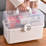 1 x RAW Customer Returns AMZPDD Portable Foldable Transparent 3 Layer Plastic Sewing Organizer Tool Box First Aid Kit for Home Medicine 30CM, White  - RRP €26.2