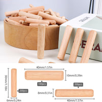 1 x RAW Customer Returns 500 pieces wooden dowels, M6 M8 M10 grooved dowels, round beech wood dowels, furniture wood dowels, wooden dowel set for furniture, professional carpenter, DIY, craft project, door, woodwork - RRP €11.09