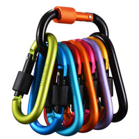 1 x RAW Customer Returns Gimars 10pcs D-shaped Aluminum Alloy Fastening Carabiner Keychain Multicolor for Mountain Bag Tent Hammock Key Camping - 75mm 40mm - RRP €12.99