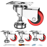 1 x RAW Customer Returns HomeGoGo 50 mm leveling castors with swivel plate heavy-duty transport castors with adjustable shock-proof foot pad 360 degree robust swivel castors for workbench machines, furniture castors pack of 4  - RRP €36.9