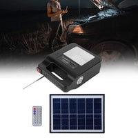 1 x RAW Customer Returns Solar Generator Portable Power Station Portable Battery Generator with FM Speaker USB Charger Solar Panel Bulb for Outdoor Camping Travel Emergency - RRP €79.31